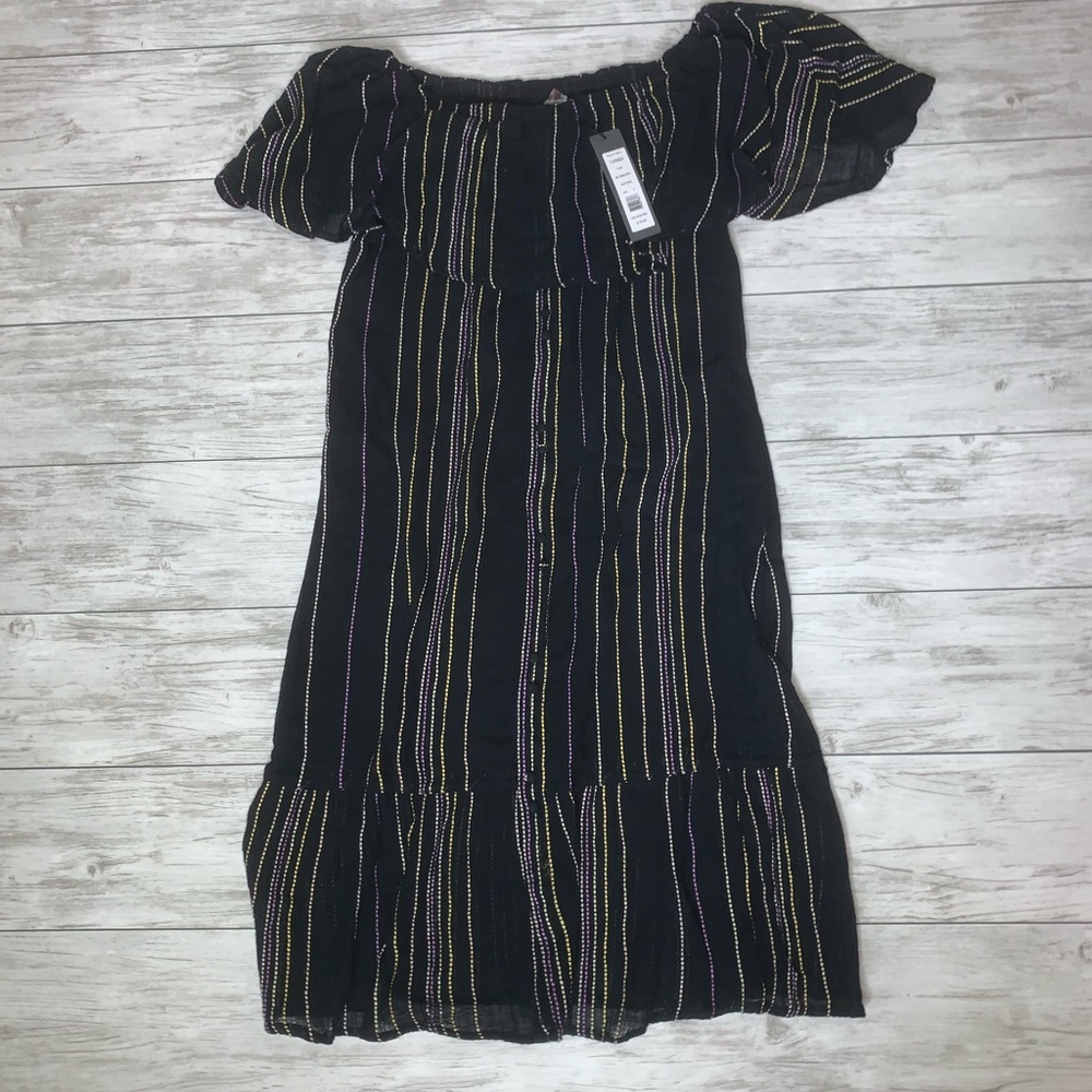 Michael Stars Black Striped Dress Size Small NWT
